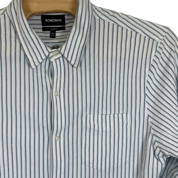 Bonobos Men's XXL Standard Fit Long Sleeve Button Up Shirt Blue White Striped - Picture 1 of 7